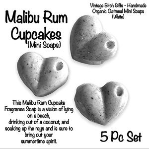 New VintageBitch Gifts - Malibu Rum Cupcakes Organic Oatmeal Mini Soaps White
